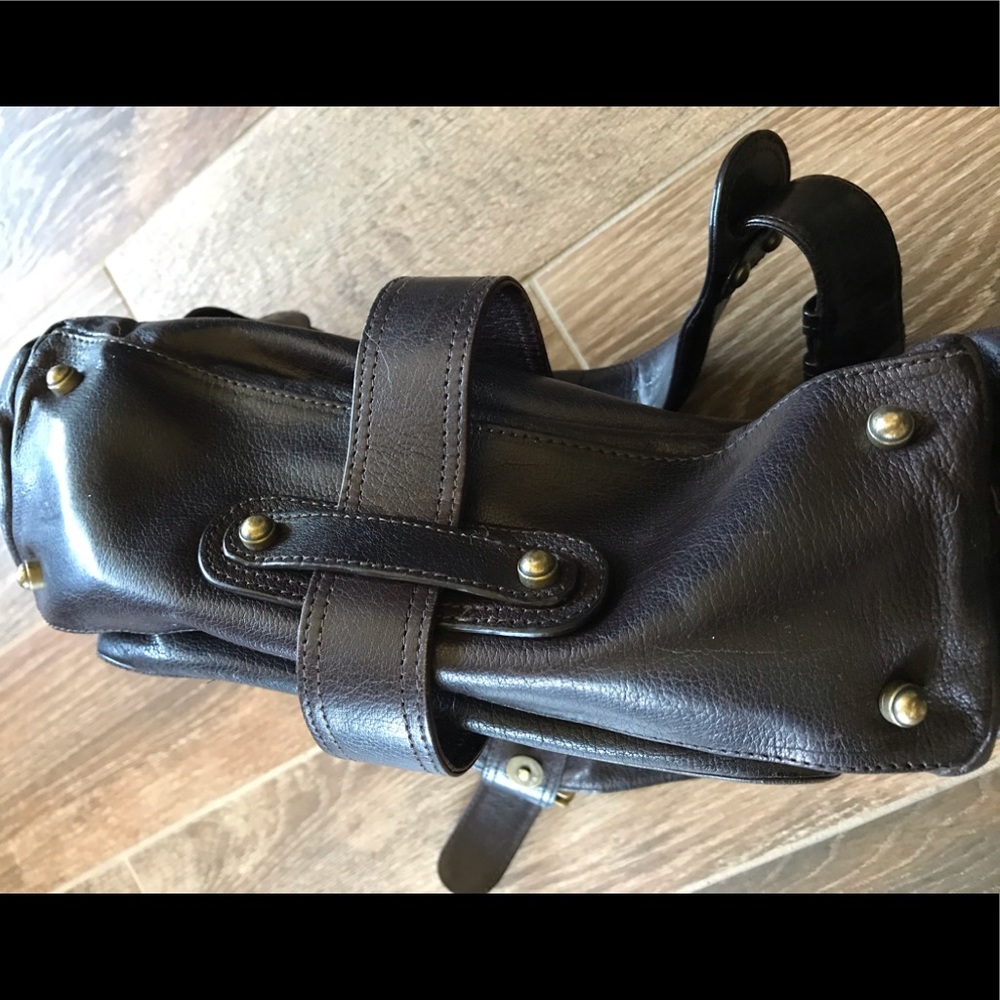 Vintage 90's-y2k Kooba dark brown leather shoulder bag tote crossbody saddle - Picture 8 of 9